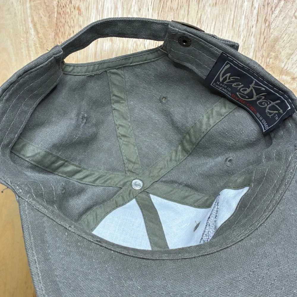 Vintage Y2K US Air Force Hat KC Caps Head Shot Gray Strapback USAF Wings